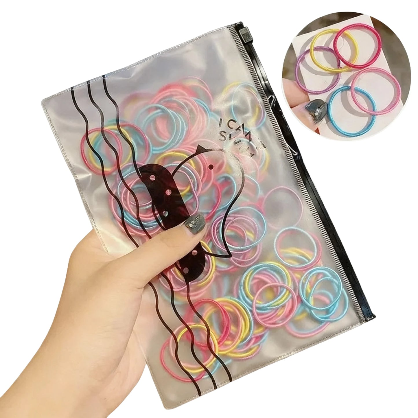 100 Pieces- Cute Hair Ties For Kids & Girls