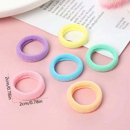 100 Pieces - Multicoloured Stretchy Hair Ties