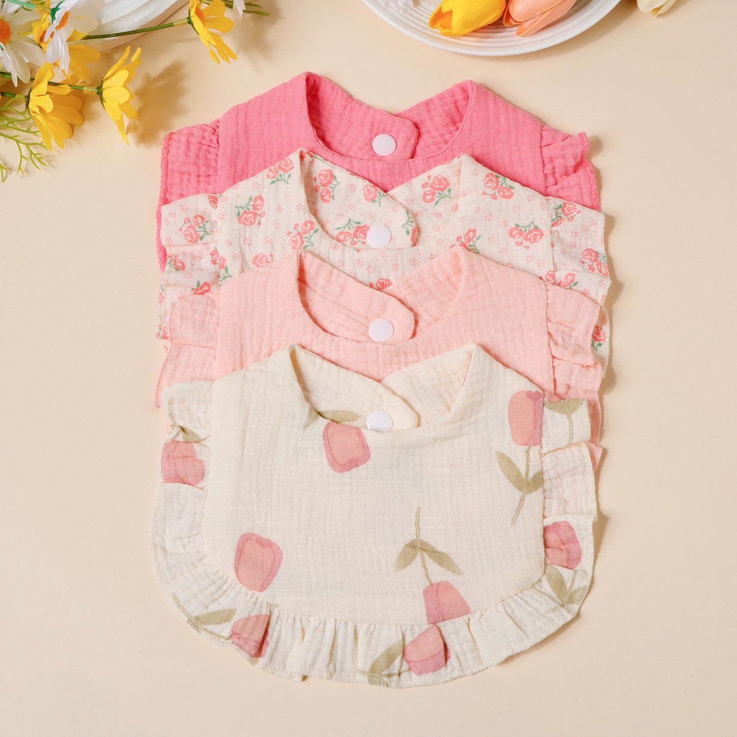 Muslin Cloth 4pcs/set Children Bib Set