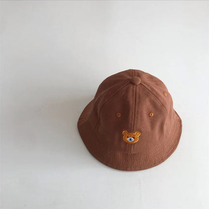 Baby Bucket Cartoon Cute Bear Embroidery Cap