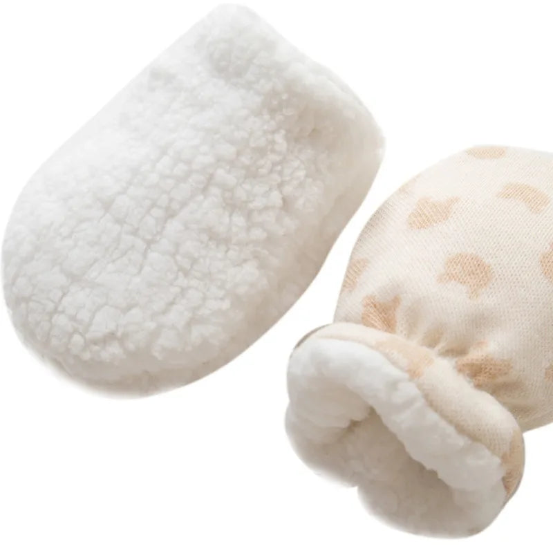 Newborn Gloves Winter Baby Anti-Grab Mittens Full Finger Warmth