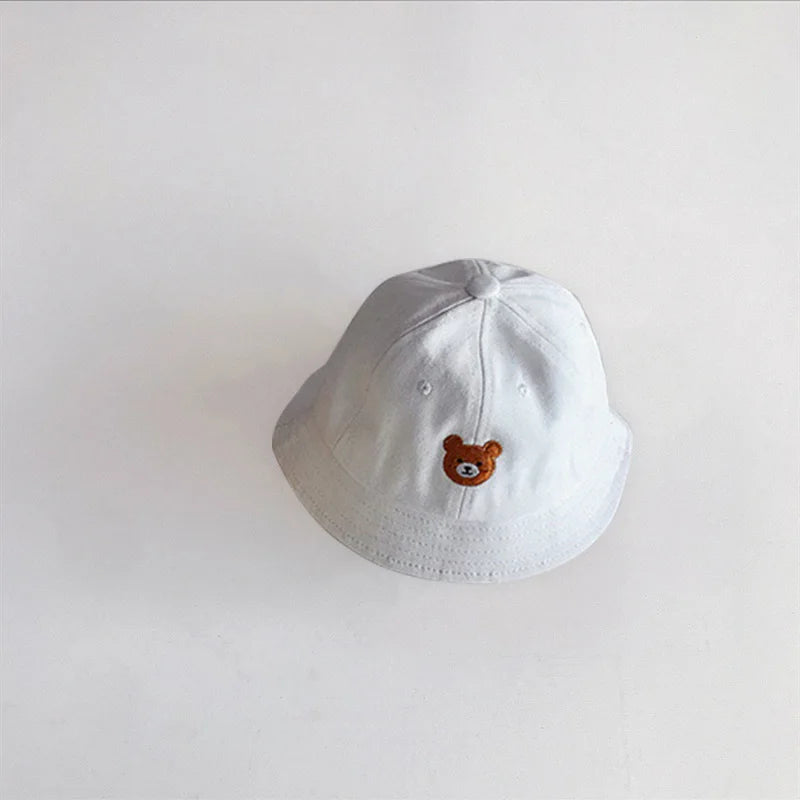 Baby Bucket Cartoon Cute Bear Embroidery Cap