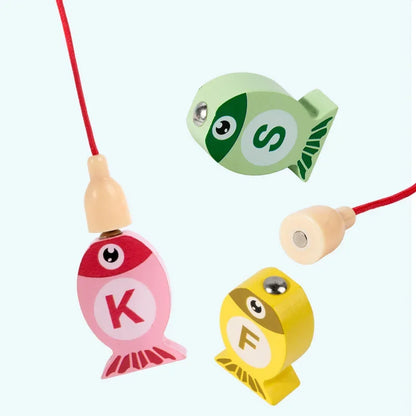 Wooden Fishing Game Toys - Numbers or Letters