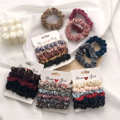 5/6pcs Simple Solid Color Elastics Hair Ties