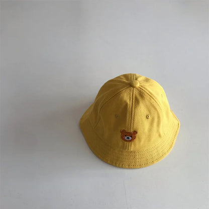 Baby Bucket Cartoon Cute Bear Embroidery Cap