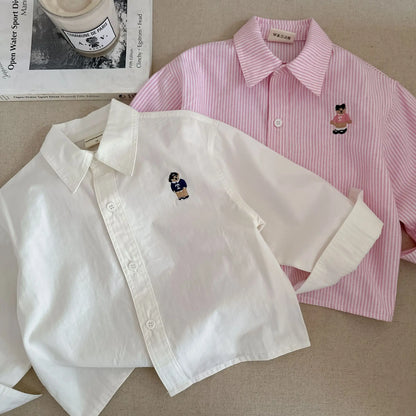 Spring Cartoon Boys & Girls Long Sleeve Blouses Shirts