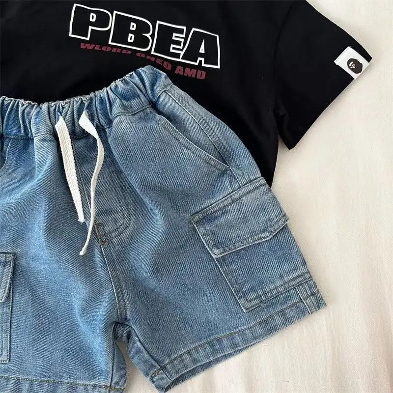 Boys Denim Cargo Shorts