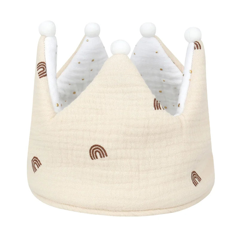 Double Sided Cotton Baby Birthday Crown Hat