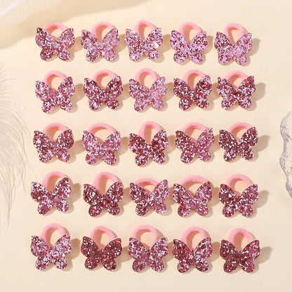 20pcs Glitter Sequin Butterfly Bow Hair Ties
