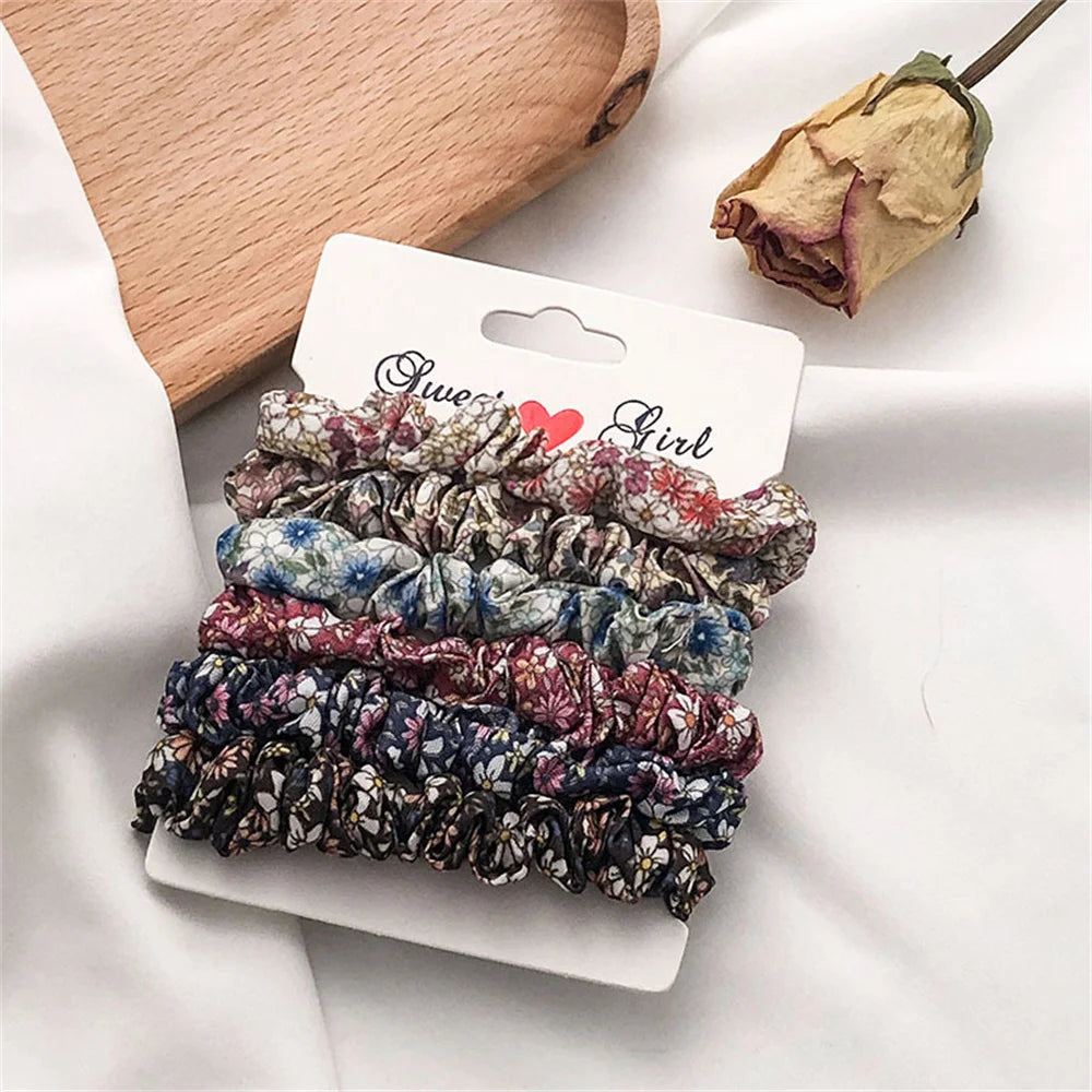 5/6pcs Simple Solid Color Elastics Hair Ties