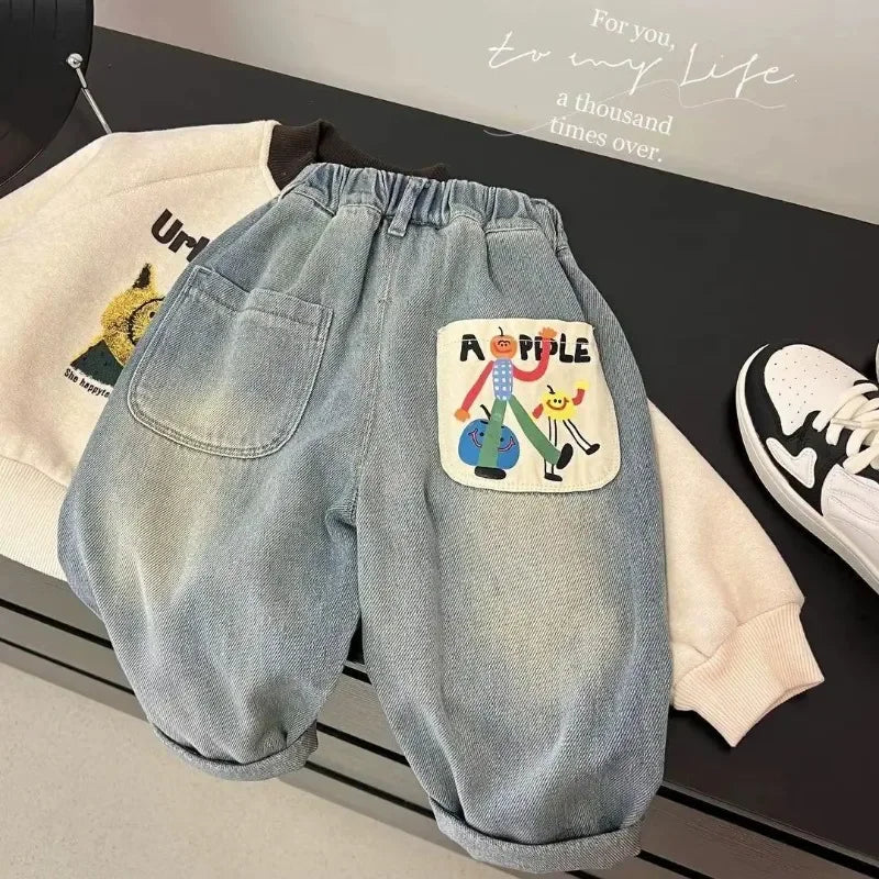 Denim Pants Cotton Loose Jeans for Boys