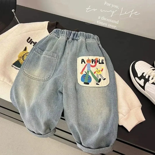 Denim Pants Cotton Loose Jeans for Boys