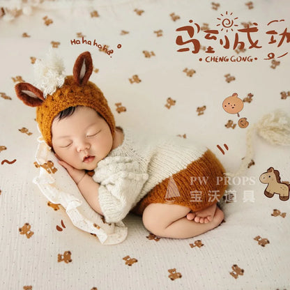 Newborn knitted Horse Jumpsuits Outfit