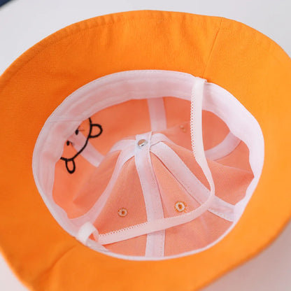 Baby Bucket Cartoon Cute Bear Embroidery Cap