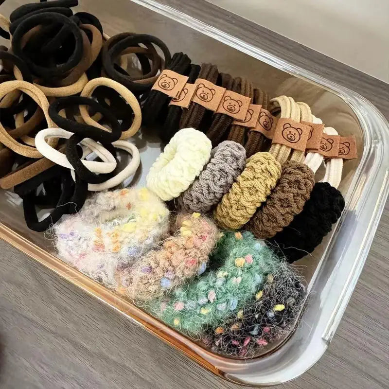 Set Of 86 Hair Ties In Various Colors