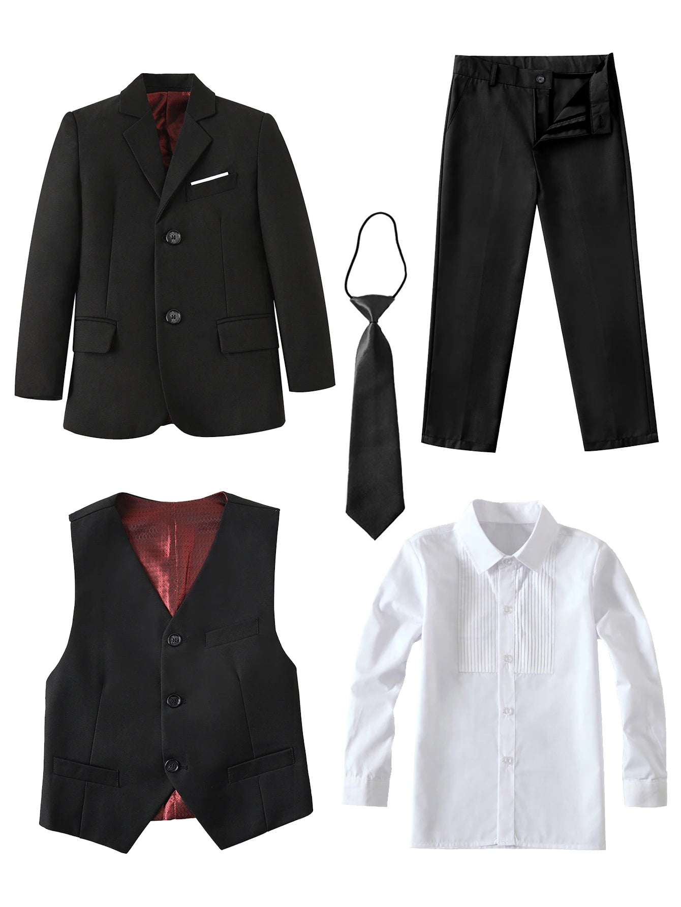Boys Formal Suits 5 Piece Slim Fit Dresswear
