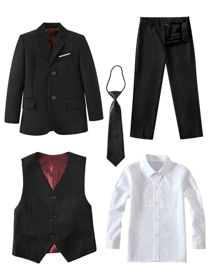 Boys Formal Suits 5 Piece Slim Fit Dresswear