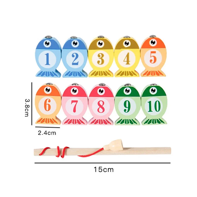 Wooden Fishing Game Toys - Numbers or Letters