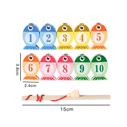 Wooden Fishing Game Toys - Numbers or Letters
