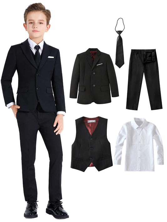 Boys Formal Suits 5 Piece Slim Fit Dresswear