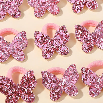 20pcs Glitter Sequin Butterfly Bow Hair Ties