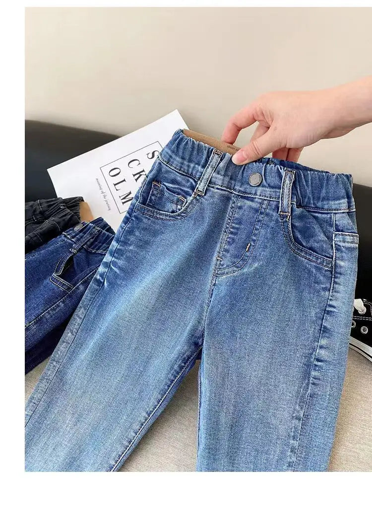 Boys Loose Thin Denim Long Pants