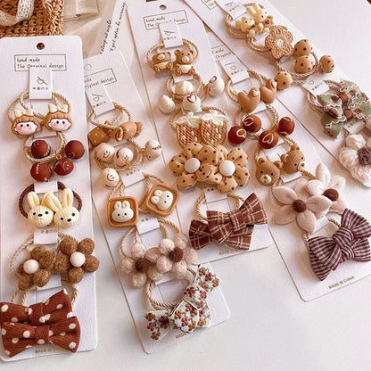 Flower Bow, Small Scrunchie, Hair Tie Accessories for Girls