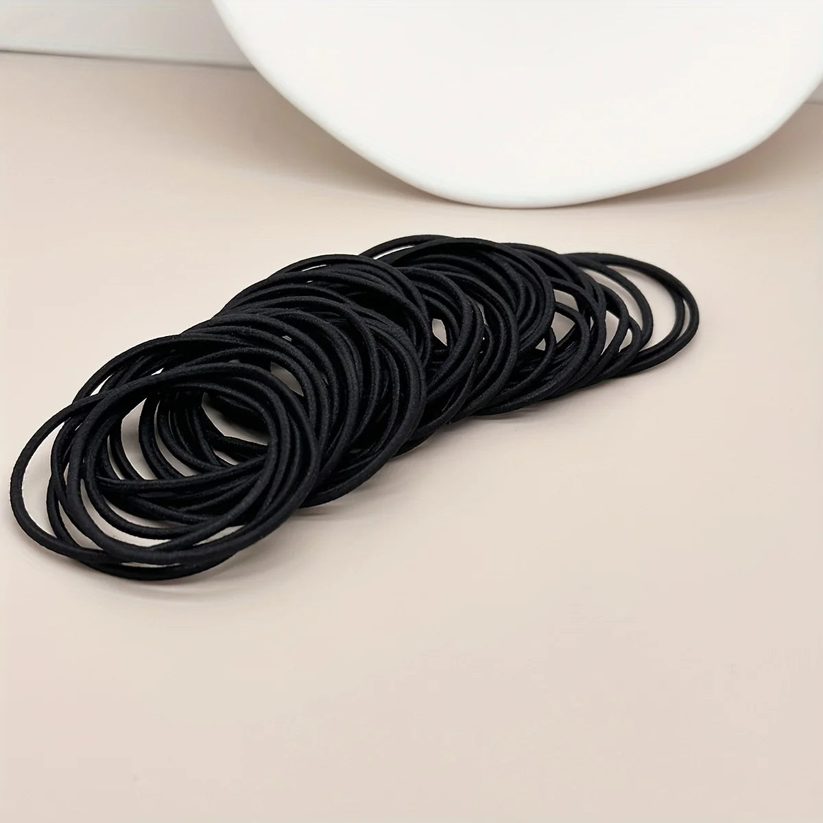 Black Elastic Hair Ties - Comes in different packs