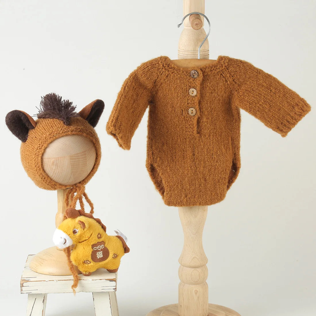 Newborn knitted Horse Jumpsuits Outfit