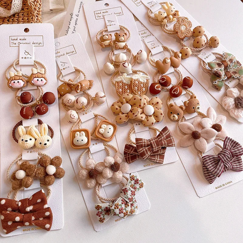 Flower Bow, Small Scrunchie, Hair Tie Accessories for Girls