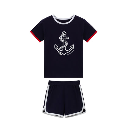 Matching Anchor Summer Outfit Set for Girls & Boys