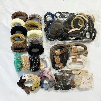 Set Of 86 Hair Ties In Various Colors