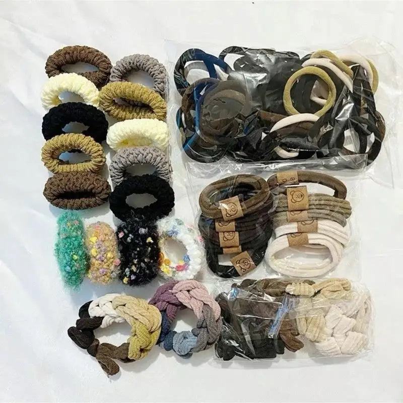 Set Of 86 Hair Ties In Various Colors