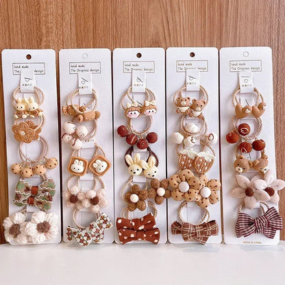 Flower Bow, Small Scrunchie, Hair Tie Accessories for Girls