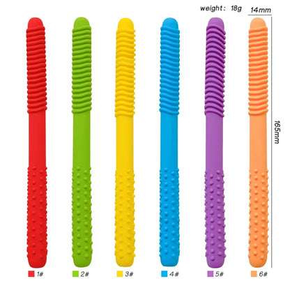 1pcs Straw Teether Children's Toy Soft Silicone Hollow Molar Stick Non-toxic Durable