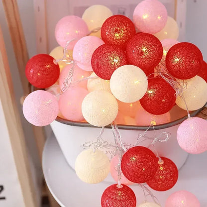20LED Cotton Balls String Lights - Decoration for Indoor & Outdoor