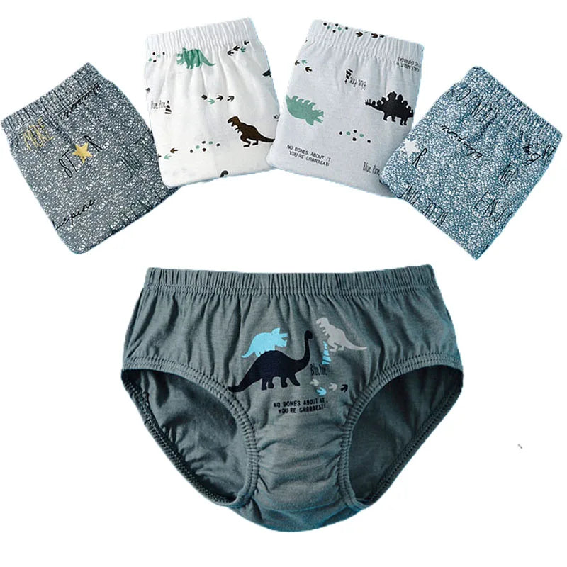 3 Pcs Children Dinosaur Cotton Underwear