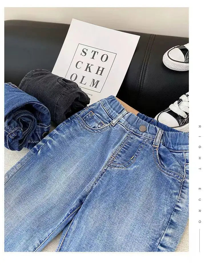 Boys Loose Thin Denim Long Pants