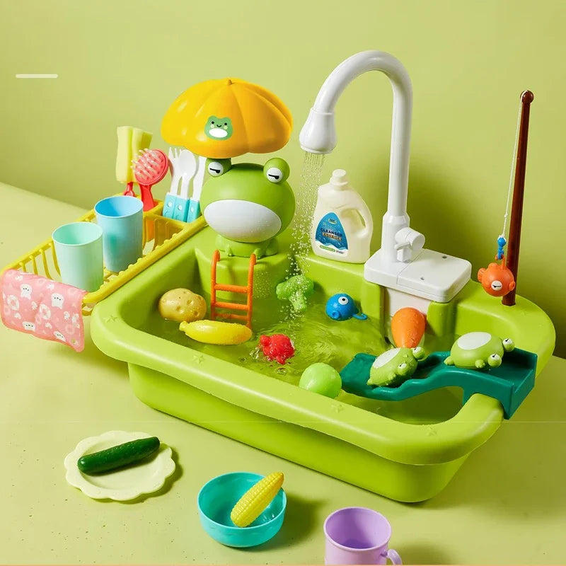 Kitchen Sink Toys, Electric Dishwasher With Running Water