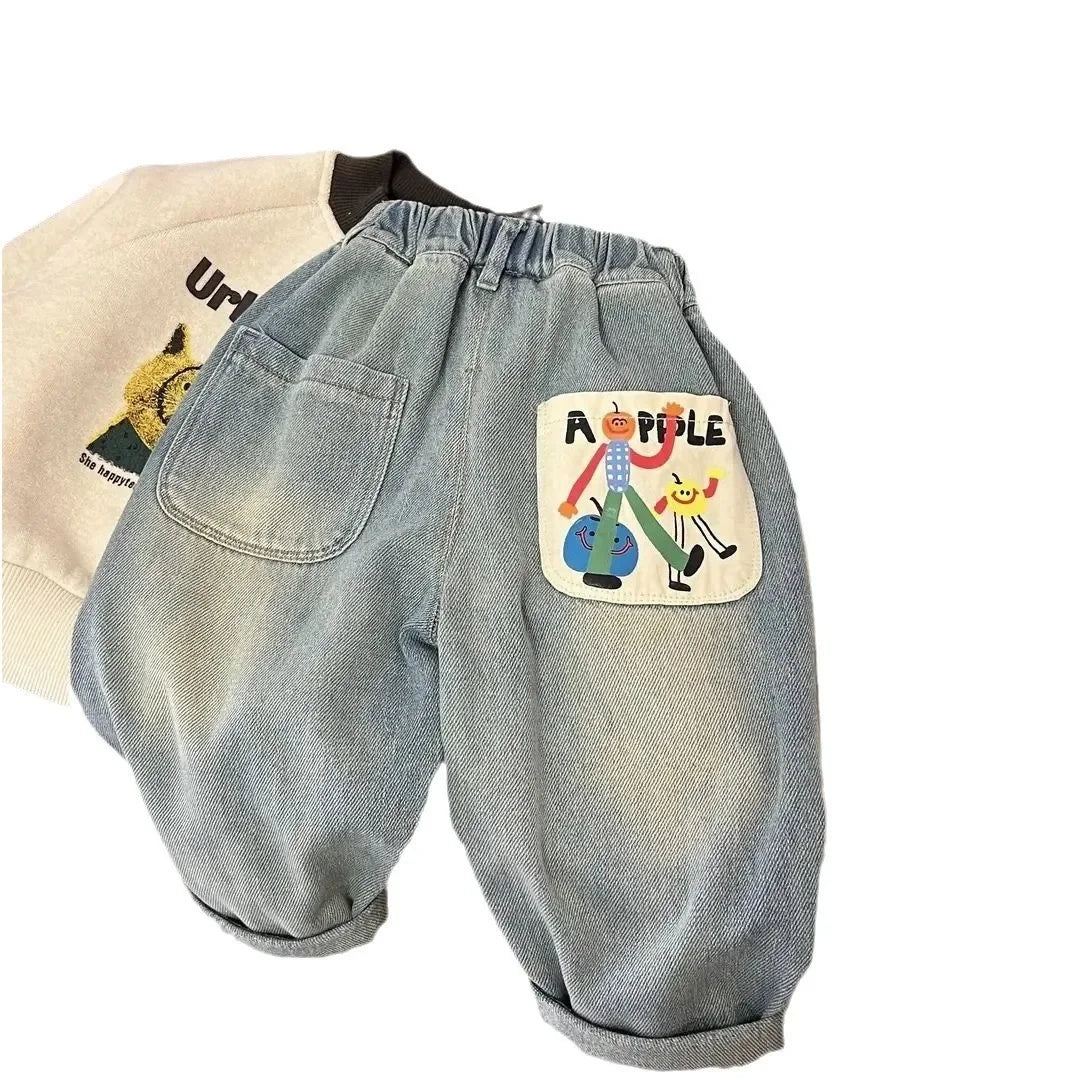 Denim Pants Cotton Loose Jeans for Boys