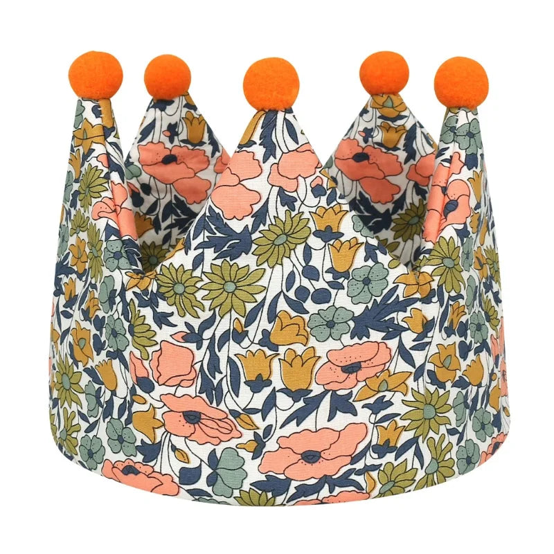 Double Sided Cotton Baby Birthday Crown Hat