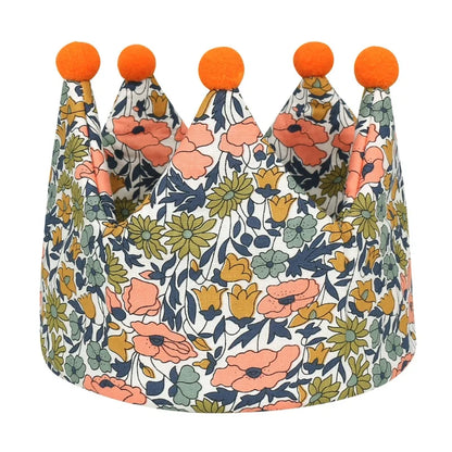 Double Sided Cotton Baby Birthday Crown Hat