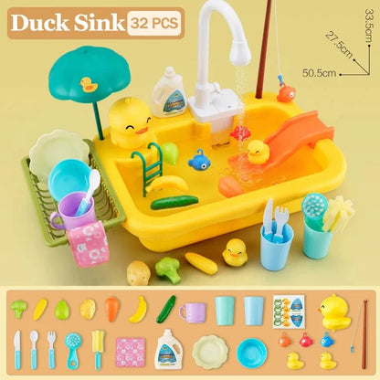 Kitchen Sink Toys, Electric Dishwasher With Running Water