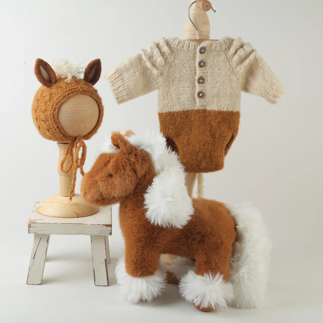 Newborn knitted Horse Jumpsuits Outfit