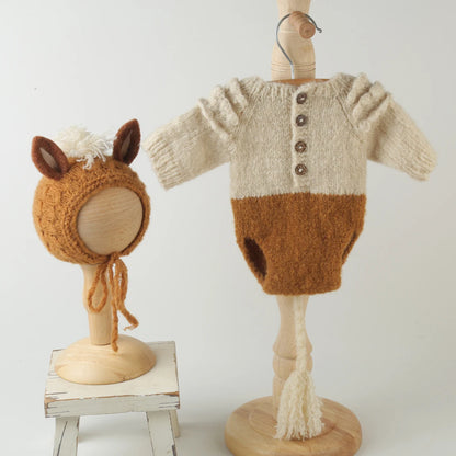 Newborn knitted Horse Jumpsuits Outfit