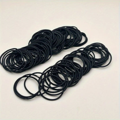 Black Elastic Hair Ties - Comes in different packs
