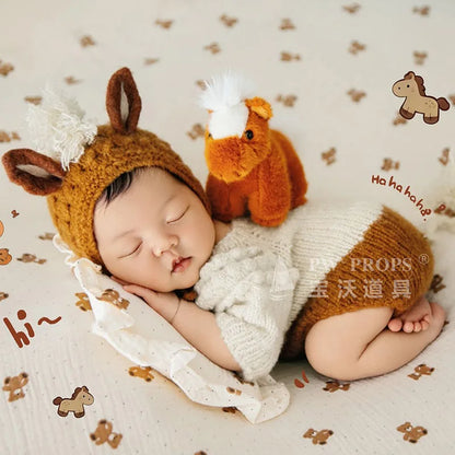 Newborn knitted Horse Jumpsuits Outfit