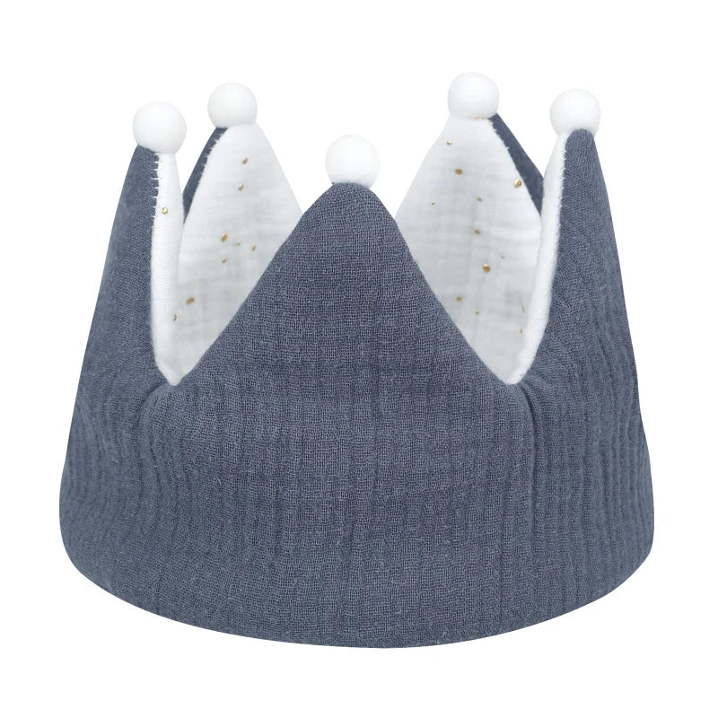 Double Sided Cotton Baby Birthday Crown Hat