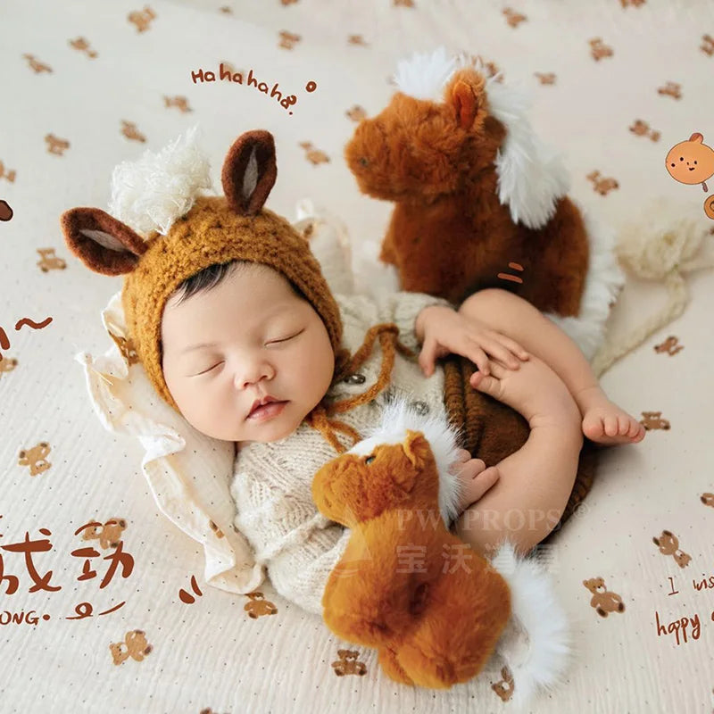 Newborn knitted Horse Jumpsuits Outfit