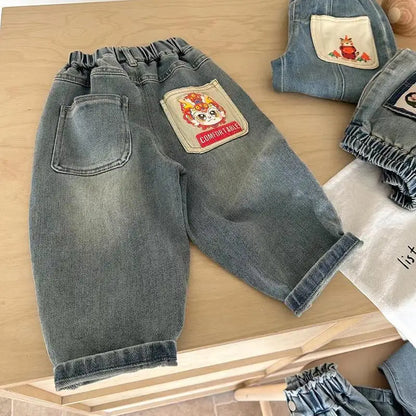 Boys Denim Side Pocket Pants
